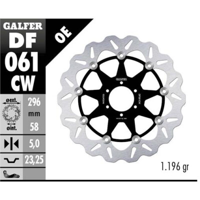 Disco flottante completo GALFER Wave (alluminio) 296x DF061CW