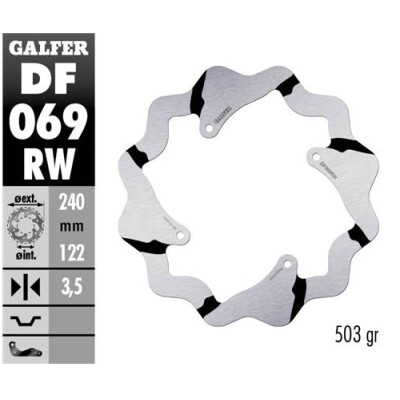 Disco scanalato fisso GALFER Wave 240x3,5mm