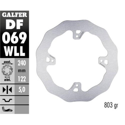 Disco scorrevole fisso GALFER Wave 240X5mm DF069WLL