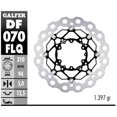 Disco flottante GALFER Qubic (acciaio) 310x5mm DF070FLQ