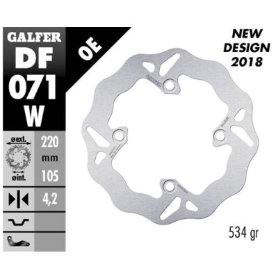 Disco fisso GALFER Wave 220x4mm DF071W