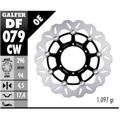 Disco flottante completo GALFER Wave (C. Alu.) 296x