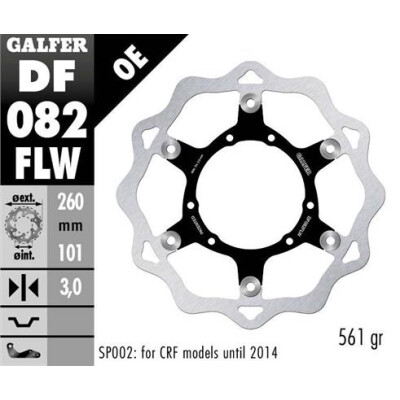 Disco flottante GALFER Wave (acciaio) 260x3mm DF082FLW