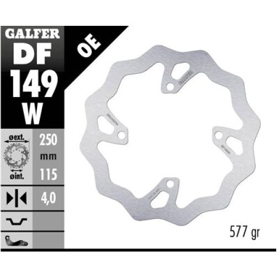 Disco fisso GALFER Wave 250x4mm DF149W