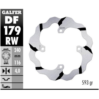 Disco scanalato fisso GALFER Wave 240x4mm DF179RW