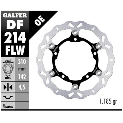 Disco flottante GALFER Wave (acciaio) 310x.5mm DF214FLW