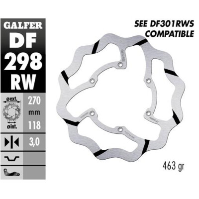 Disco scanalato fisso GALFER Wave 270x3mm DF298RW