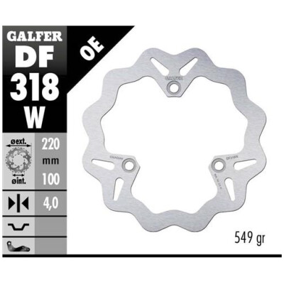 Disco fisso GALFER Wave 220x4mm DF318W