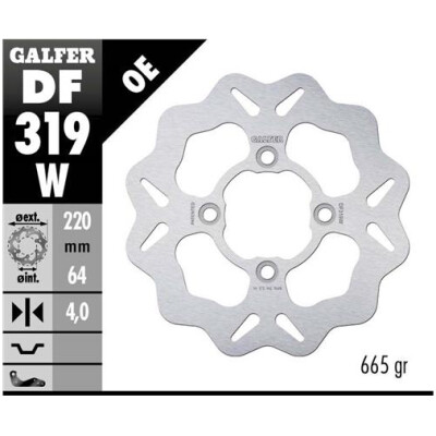 Disco fisso GALFER Wave 220x4mm DF319W