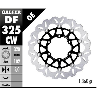 Disco flottante completo GALFER Wave (alluminio) 320x DF325CW