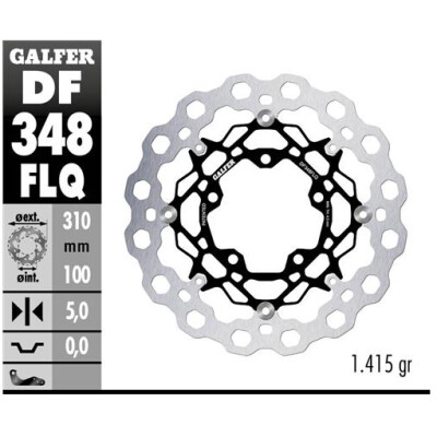 Disco flottante GALFER Qubic (acciaio) 310x5mm DF348FLQ