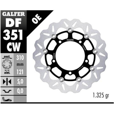 Disco flottante completo GALFER Wave (C. Alu.) 310x