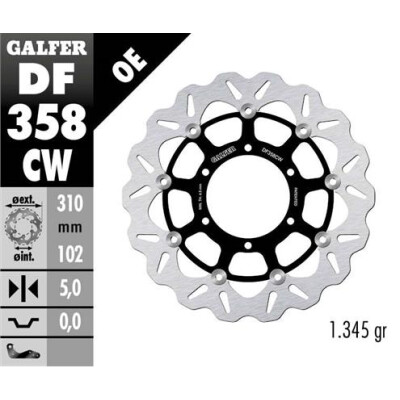 Disco flottante completo GALFER Wave (alluminio) 310x DF358CW