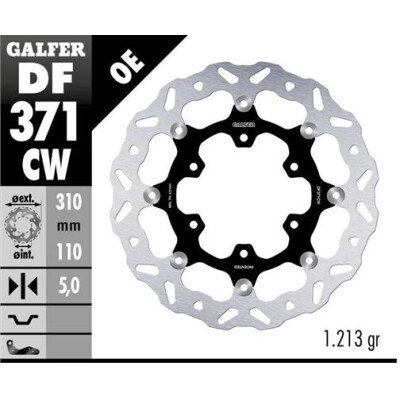 Disco flottante completo GALFER Wave (alluminio) 310x DF371CW
