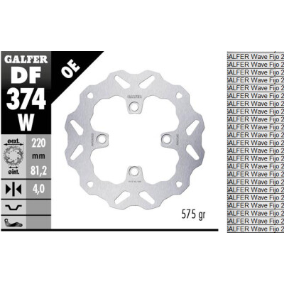 Disco fisso GALFER Wave 220x4mm DF374W
