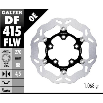 Disco flottante GALFER Wave (acciaio) 270x4,5mm