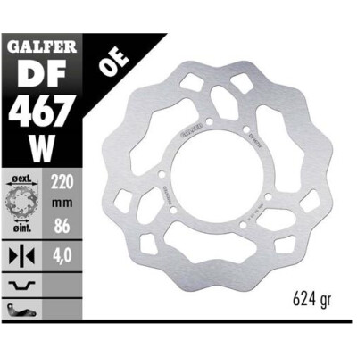 Disco fisso GALFER Wave 220x4mm DF467W