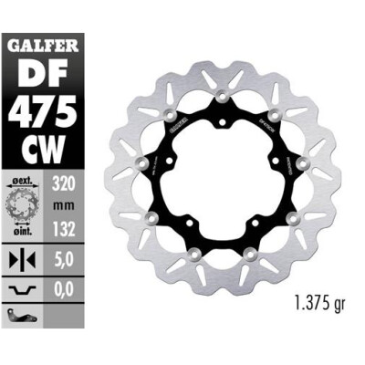 Disco flottante completo GALFER Wave (alluminio) 320x DF475CW