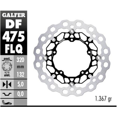Disco flottante GALFER Qubic (acciaio) 320x5mm DF475FLQ