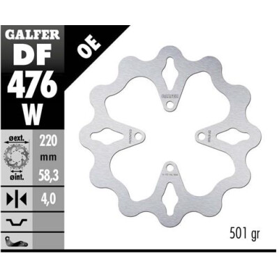 Disco fisso GALFER Wave 220x4mm DF476W