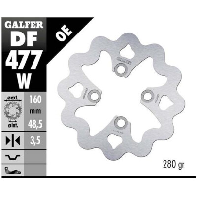 Disco fisso GALFER Wave 160x3,5mm