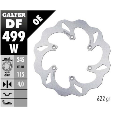 Disco fisso GALFER Wave 245X4mm DF499W