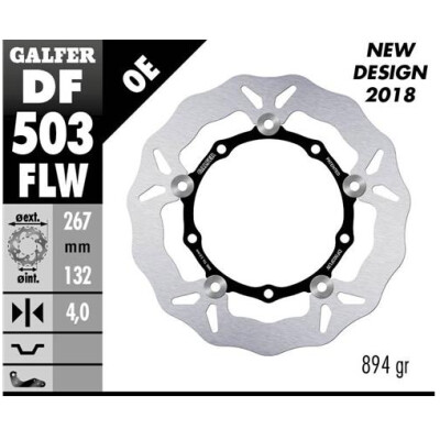 Disco flottante GALFER Wave (acciaio) 267x4mm DF503FLW