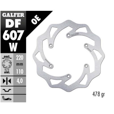 Disco fisso GALFER Wave 220x4mm DF607W