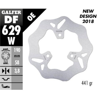 Disco fisso GALFER Wave 190x3,8mm