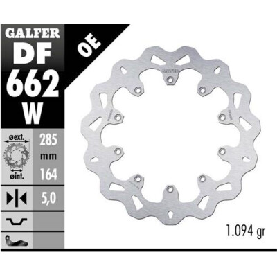 Disco fisso GALFER Wave 285x5mm DF662W