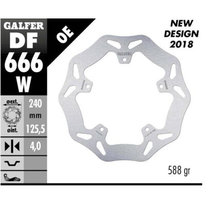 Disco fisso GALFER Wave 240x4mm DF666W