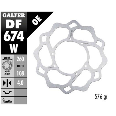 Disco fisso GALFER Wave 260x4mm