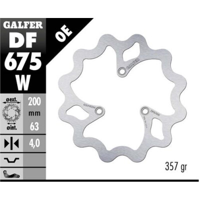 Disco fisso GALFER Wave 200x4mm