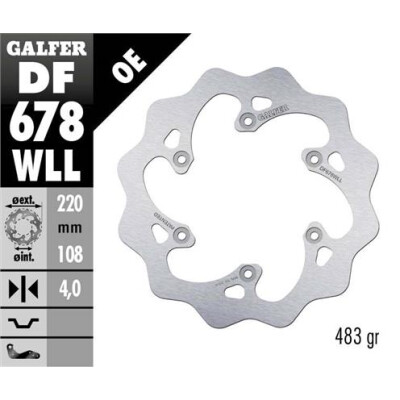 GALFER Wave Disco fisso pieno 220x4mm