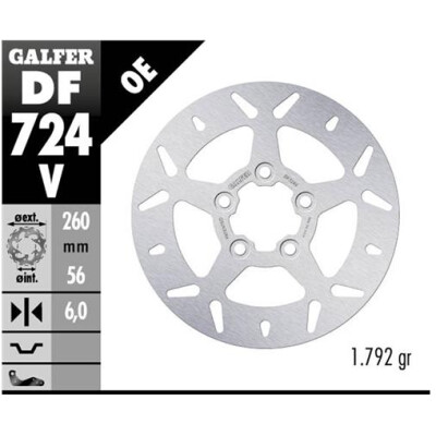 GALFER Disco fisso tondo 260x6mm