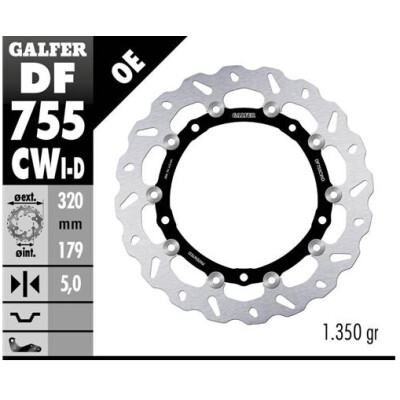 Disco flottante completo Wave GALFER destro (C. Al