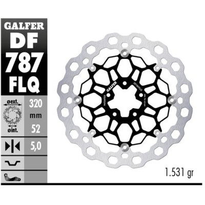 Disco flottante GALFER Qubic (acciaio) 320x5mm DF787FLQ