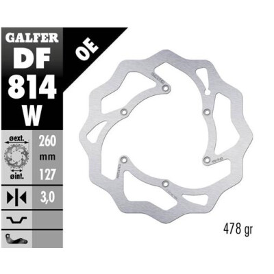 Disco fisso GALFER Wave 260x3mm