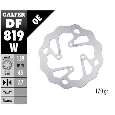 Disco fisso GALFER Wave 159,5x2,7mm