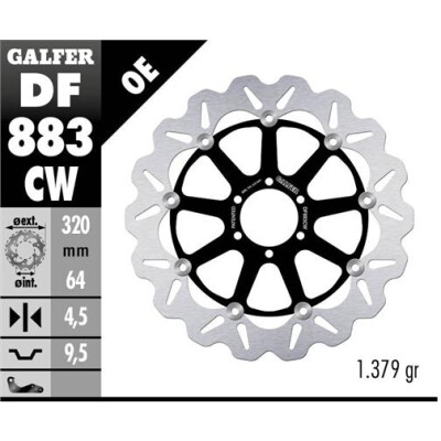Disco flottante completo GALFER Wave (alluminio) 320x DF883CW
