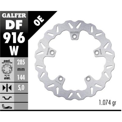 Disco fisso GALFER Wave 285x5mm DF916W