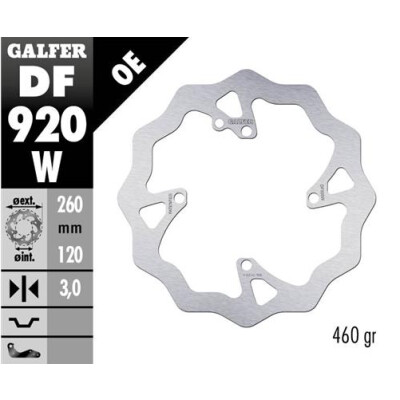 Disco fisso GALFER Wave 260x3mm DF920W