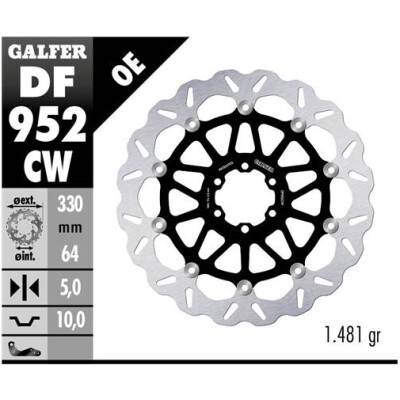 Disco flottante completo GALFER Wave (C. Alu.) 330x