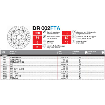 Dischi freno anteriori flottanti - DR002FTA