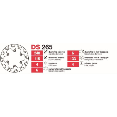 Disco freno posteriore Yamaha Wr-Yz-Yzf - DS265
