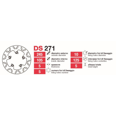 Dischi freno posteriori Yamaha Fazer-Mt03 - DS271