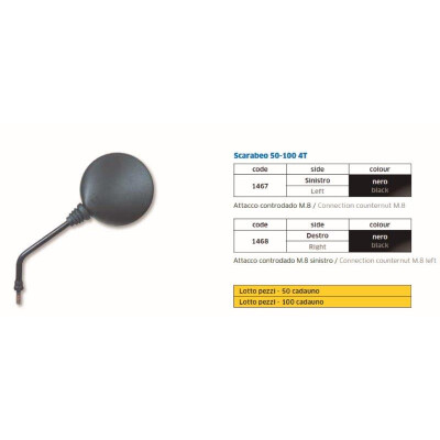 SPECCHIETTO DESTRO APRILIA SCARABEO 50-100