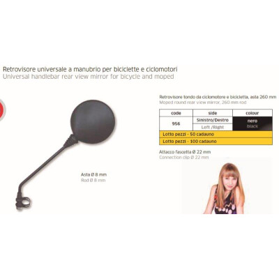 SPECCHIETTO UNIVERSALE PER MANUBRIO 22 SX SX FAR FAR956