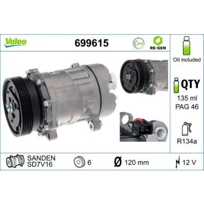 Compressore, Climatizzatore VALEO 699615