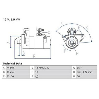 Motorino di avviamento BOSCH 0 986 027 050